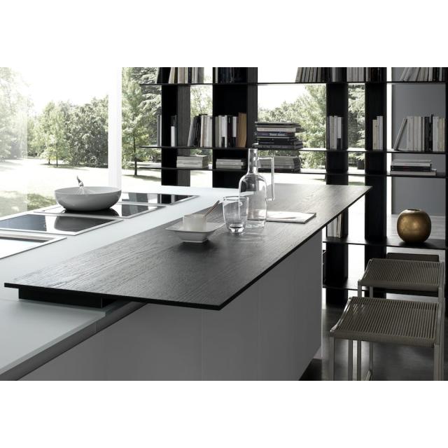 Barra roble gris apoyada en alveolar de aluminio 1 640x640 - Mesas y barras de cocina modernas