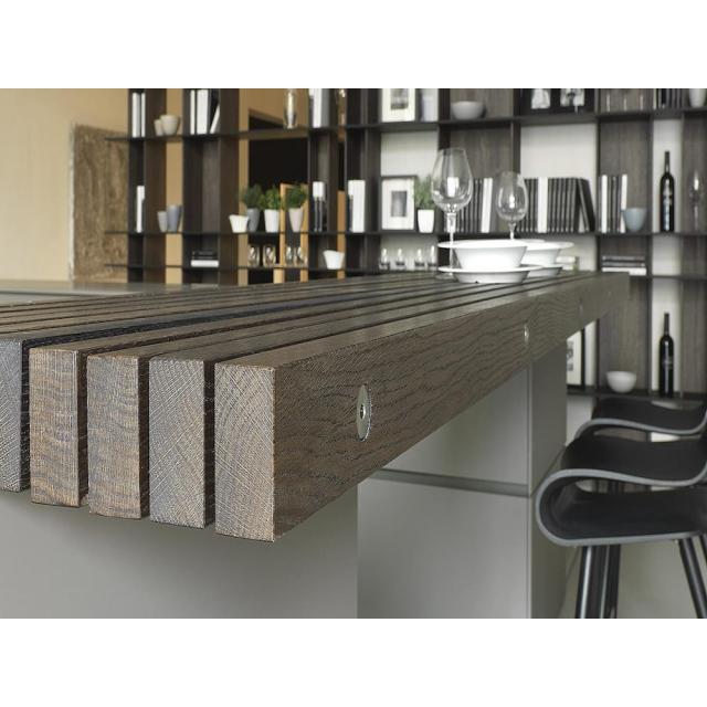 Detalle barra Blade Roble macizo a listones 640x640 - Mesas y barras de cocina modernas