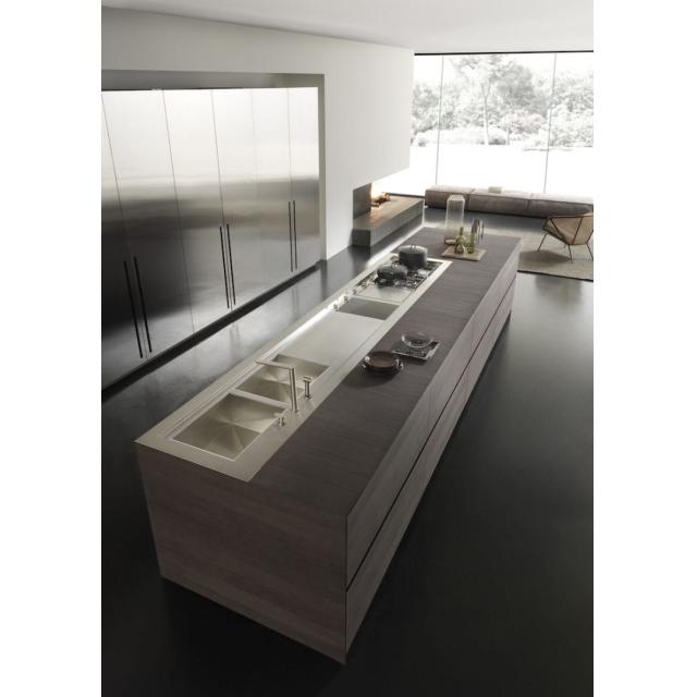 Encimera de acero con zona de apoyo en madera 640x640 - ACERO INOX