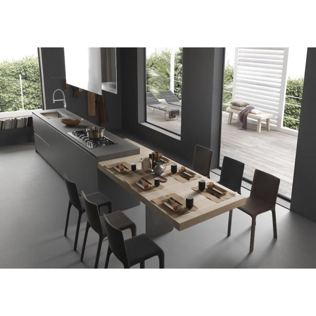 Mesa en peninsula extensible roble natural macizo materia habitable 640x640 - Mesas y barras de cocina modernas