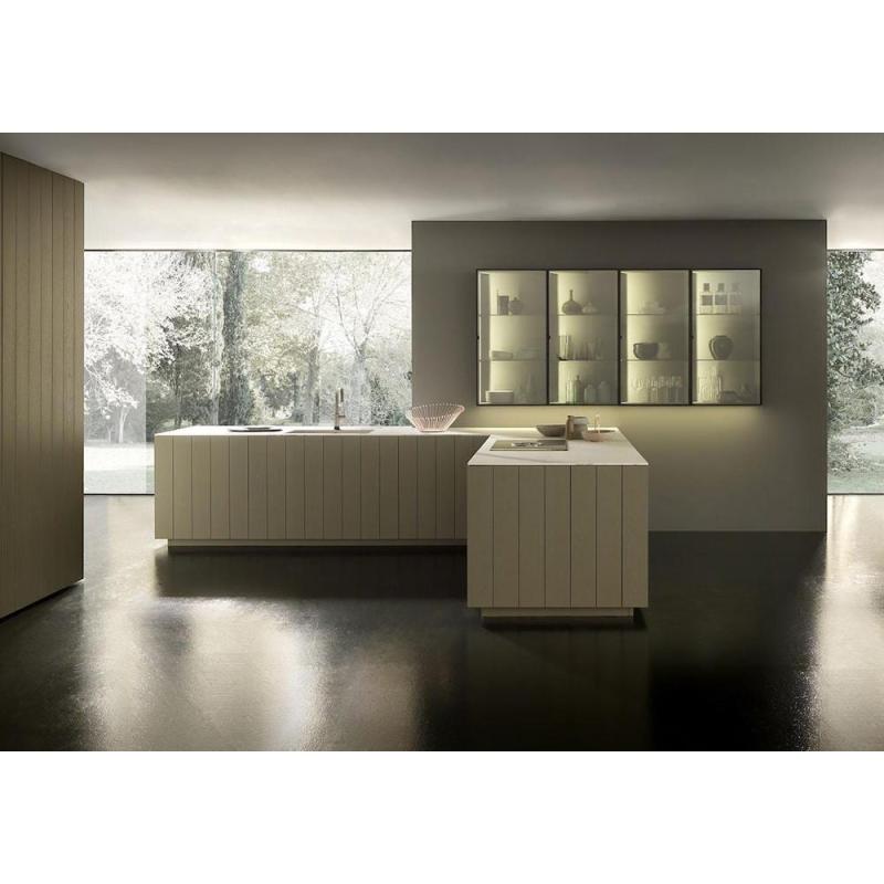 Cocina Float roble poro abierto y vitrinas cristal 800x450 - MODULNOVA FLOAT